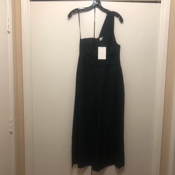 NWT A.L.C. Athelia One-Shoulder Wide-Leg Jumpsuit - Picture 3 of 12